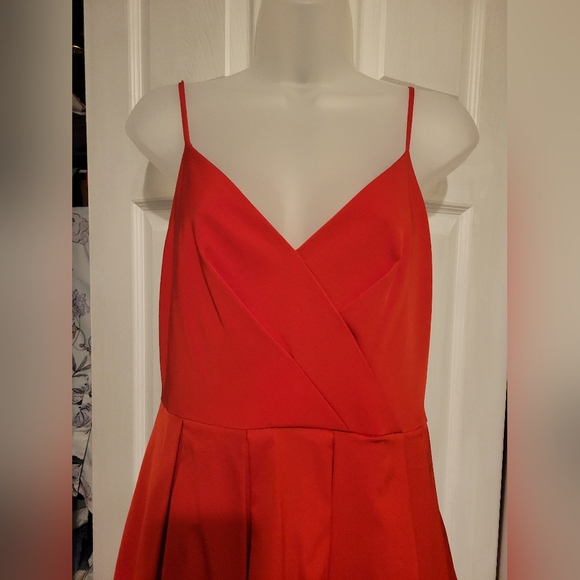 J Crew Red Cocktail Fit Flare Ruffle Dress 4 - Picture 9 of 10